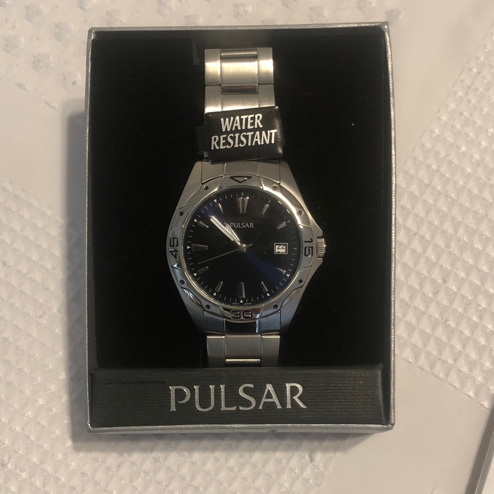 Pulsar Silver and Black Men's Watch